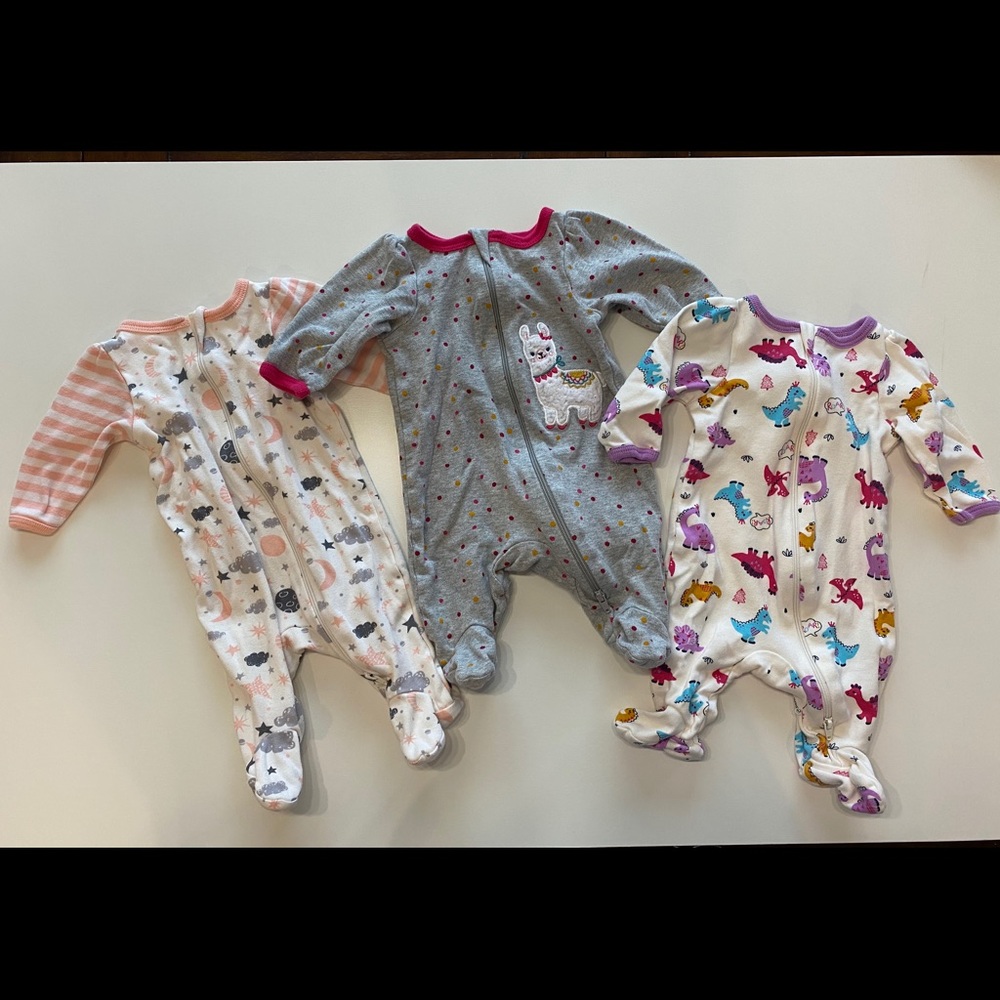 Set of 3 Footed Sleepers